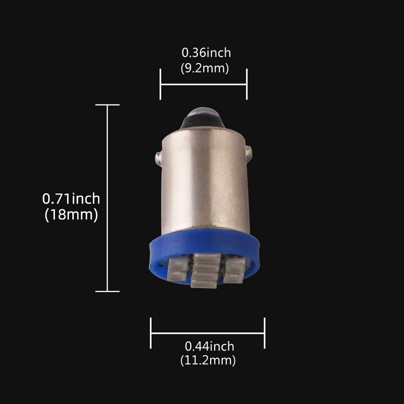 Grandview BA9 BA9S 53 57 1895 64111 White Car Vehicle BA9S Blue Super Bright LED Bulbs Used for Side Door Courtesy Lights Map Lights - Pack of 10 - Image 2